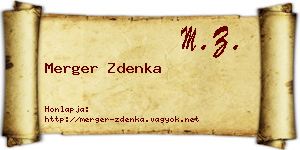 Merger Zdenka névjegykártya